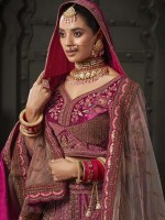 Deep Pink Premium Lycra Velvet Lehenga Choli